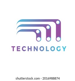 Technology logo vector illustratior. Design element.for corporate identity. Abstract chip sign. Network, internet tech concept 
