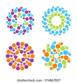 Technology logo vector set. Technology logo. Technology Icon. Tech logo. Network Icon. Business, Connect, Network Logo. Biotechnology Concept. Molecule, Atom Icon.