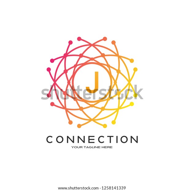 Technology Logo Vector World Concept Industrial Stock Vector