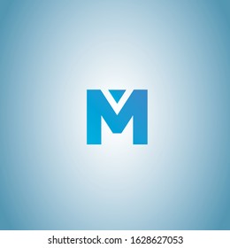 Technology Logotype M With Arrow Blue