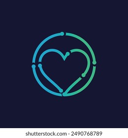 Tecnología amor logo diseño Vector con concepto creativo y premium
