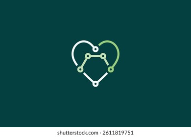 Technology Love Logo design vector template