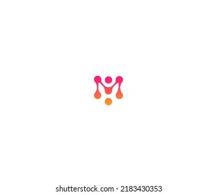 Plantilla vectorial de la letra M de la tecnología Símbolo de monograma abstracto