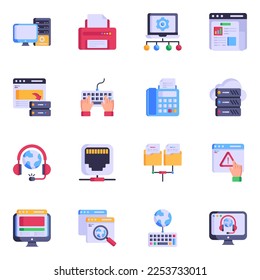 Technology Management Flat Icon Vectors 

