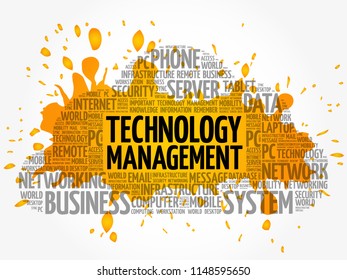 Technology Management word cloud, business concept background