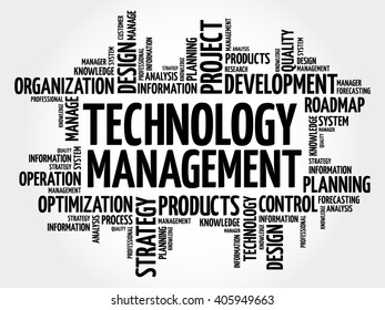 Technology Management word cloud, business concept background