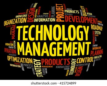 Technology Management word cloud, business concept background