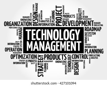 Technology Management word cloud, business concept background