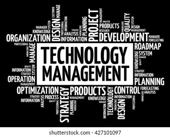 Technology Management word cloud, business concept background