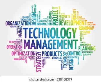 Technology Management Word Cloud, Business Concept Background