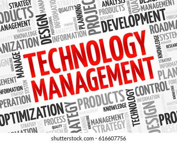 Technology Management word cloud, business concept background