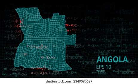 Technology map of Angola connection futuristic modern website background or cover page .