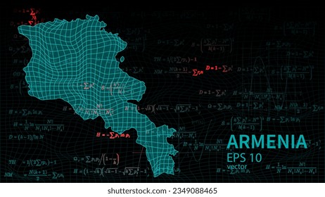 Technology map of armenia connection futuristic modern website background or cover page .