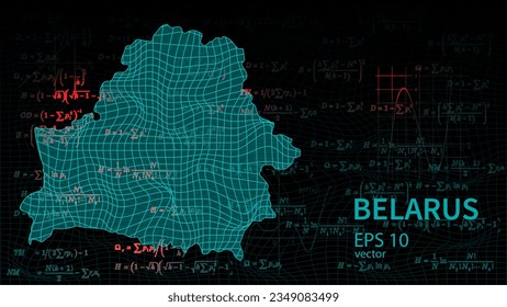 Mapa tecnológico de la conexión de Bielorrusia con el fondo futurista del sitio web o portada .