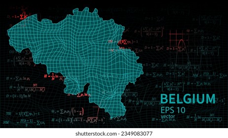 Technology map of belgium connection futuristic modern website background or cover page .