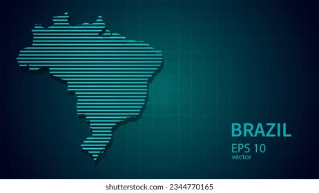 Technology map of brazil connection futuristic modern website background or cover page .