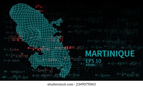 Technology map of Martinique connection futuristic modern website background or cover page .