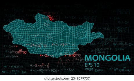 Technology map of Mongolia connection futuristic modern website background or cover page .