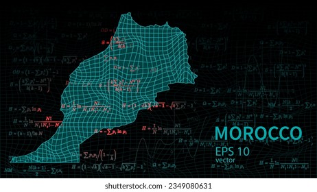Mapa tecnológico de la conexión de Marruecos con el fondo futurista de la página web o portada .