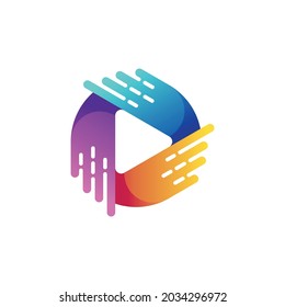 Symbol für das Abspielen von Technologiemedien. Spiellogo-Design
