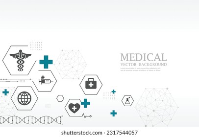 Technology medical vector.medical icons.white background.geometric shape.