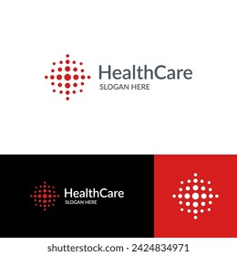 technology medicine health care logo design vector illustration