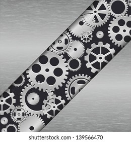 Technology metal background with gear wheels. Vector illustration.