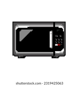 vectores retro de arte de videojuegos de microondas de tecnología. horno microondas con tecnología de bits. ilustración vintage antigua