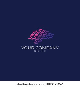 Technology mind logo, Tech brain, Technology Cloud data logo