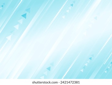 Tecnología mínima de fondo azul brillante con rayas y flechas. Diseño vectorial futurista