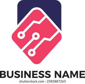 technology minimalist logo design editable vector 