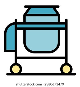 Technology mixer icon outline vector. Cement machine. Mix tool color flat