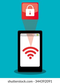 Technology mobile applications graphic icons, vector illustration design