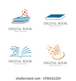 technology modern  Digital book logo vector icon illustration design template