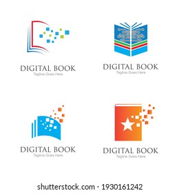 plantilla de diseño de ilustración de icono de logotipo de libro digital moderno