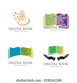 plantilla de diseño de ilustración de icono de logotipo de libro digital moderno