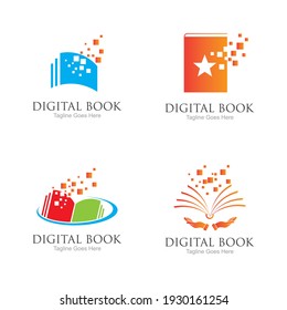 plantilla de diseño de ilustración de icono de logotipo de libro digital moderno