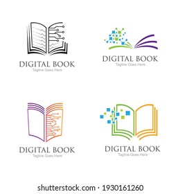 plantilla de diseño de ilustración de icono de logotipo de libro digital moderno
