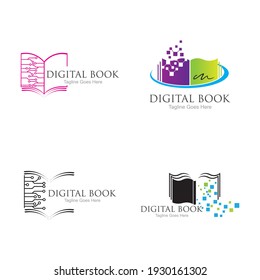 plantilla de diseño de ilustración de icono de logotipo de libro digital moderno