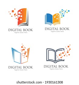technology modern  Digital book logo vector icon illustration design template