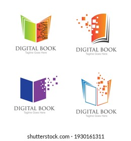 plantilla de diseño de ilustración de icono de logotipo de libro digital moderno