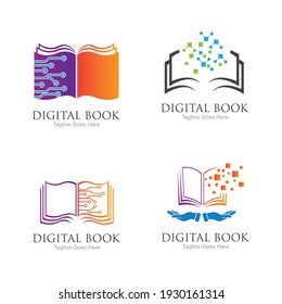 plantilla de diseño de ilustración de icono de logotipo de libro digital moderno