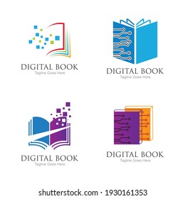 plantilla de diseño de ilustración de icono de logotipo de libro digital moderno