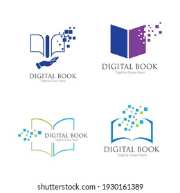 plantilla de diseño de ilustración de icono de logotipo de libro digital moderno