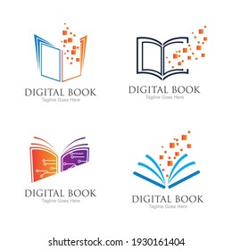plantilla de diseño de ilustración de icono de logotipo de libro digital moderno