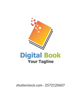 technology modern digital book logo vector icon illustration design template