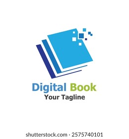technology modern digital book logo vector icon illustration design template