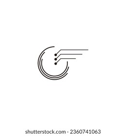 Technology, modern, digital geometric symbol simple logo vector