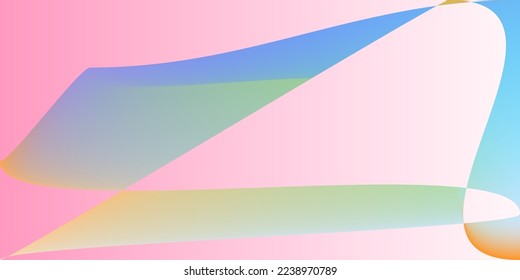 Technology Modern Digital Rainbow Illustration. Neon Dynamic Psychedelic Pink Futuristic Gradient Mesh. Layers Minimal Shape Fluid Office Background. Smooth Pastel Color Multicolor Smooth Surface.