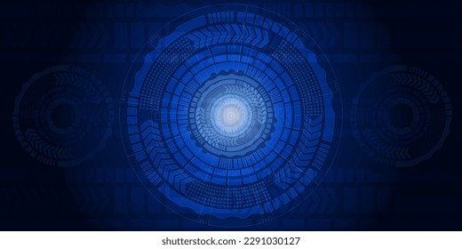 technology modern future background illustration Dark blue background with white dotted lines and lines. Square, hexagon, circle and point glow